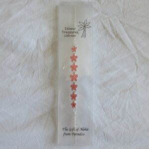 Silver and Pink Flower Bracelet